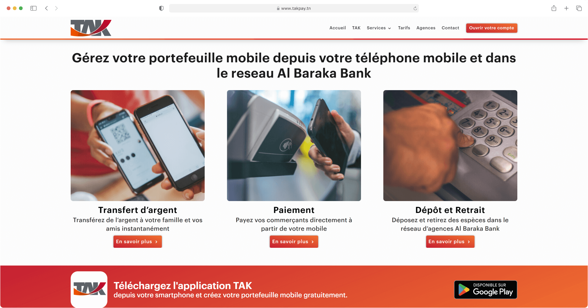 Développement du site vitrine d'une Fintech Tunisienne