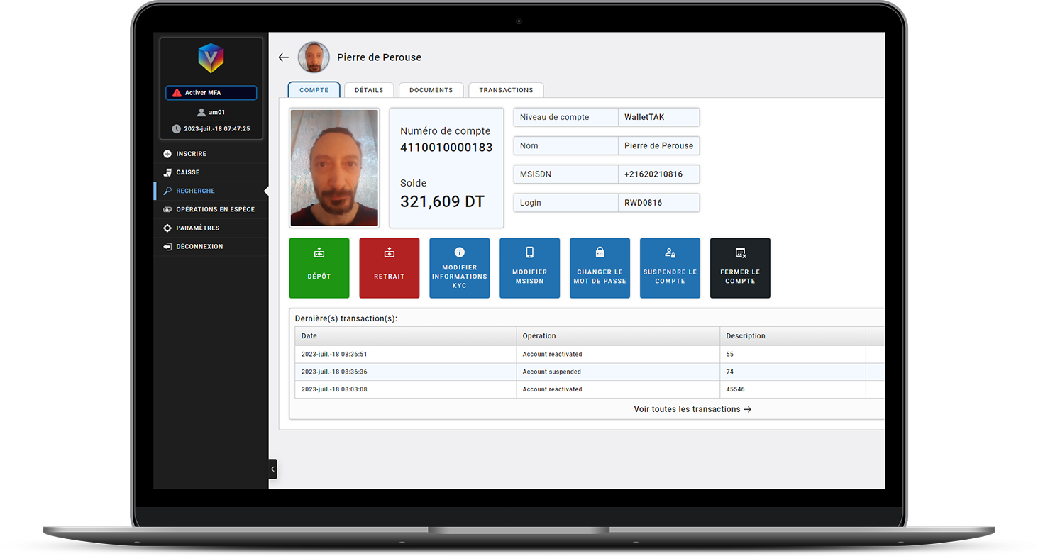 Refonte des administrations pour une solution Fintech